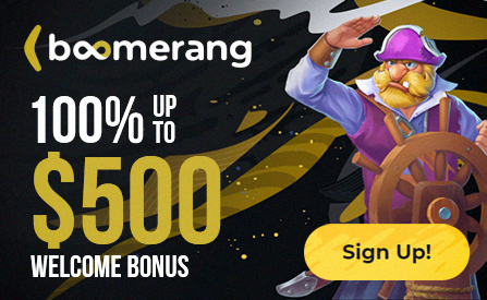 Enjoy your First Steps at Boomerang Casino and get a 100% up to $500 Welcome Bonus with Additional 200 Extra Spins!