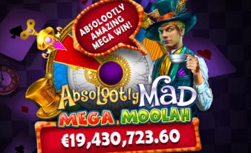 Absolootly Mad Mega Moolah (Microgaming) Breaks Record with €19.4M Jackpot 