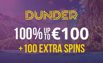 Dunder Casino Welcome Offer – 100% up to €100 and 100 Extra Spins on Book of Dead 