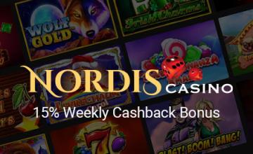 Enjoy a 15% Weekly Cashback Bonus with No Wagering Requirements at Nordis Casino