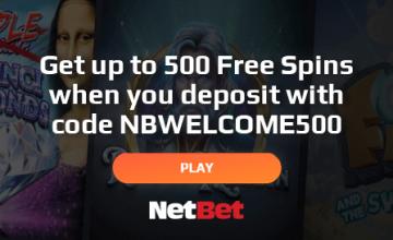Make the First Deposit and Win up to 500 Extra Spins at NetBet Casino 
