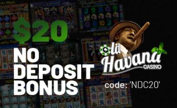 Generous $20 No Deposit Bonus with the Code Coupon 'NDC20' at Old Havana Casino 