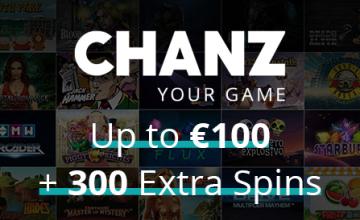 Claim the Welcome Bonus Package at Chanz Casino Consisting of up to €100 + 300 Extra Spins 