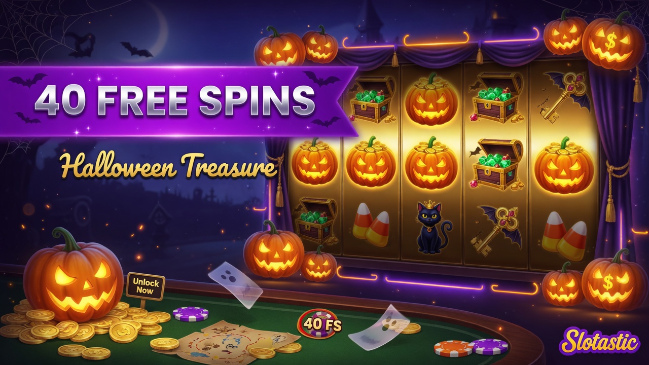 Discover 40 Free Spins on Halloween Treasure at Slotastic